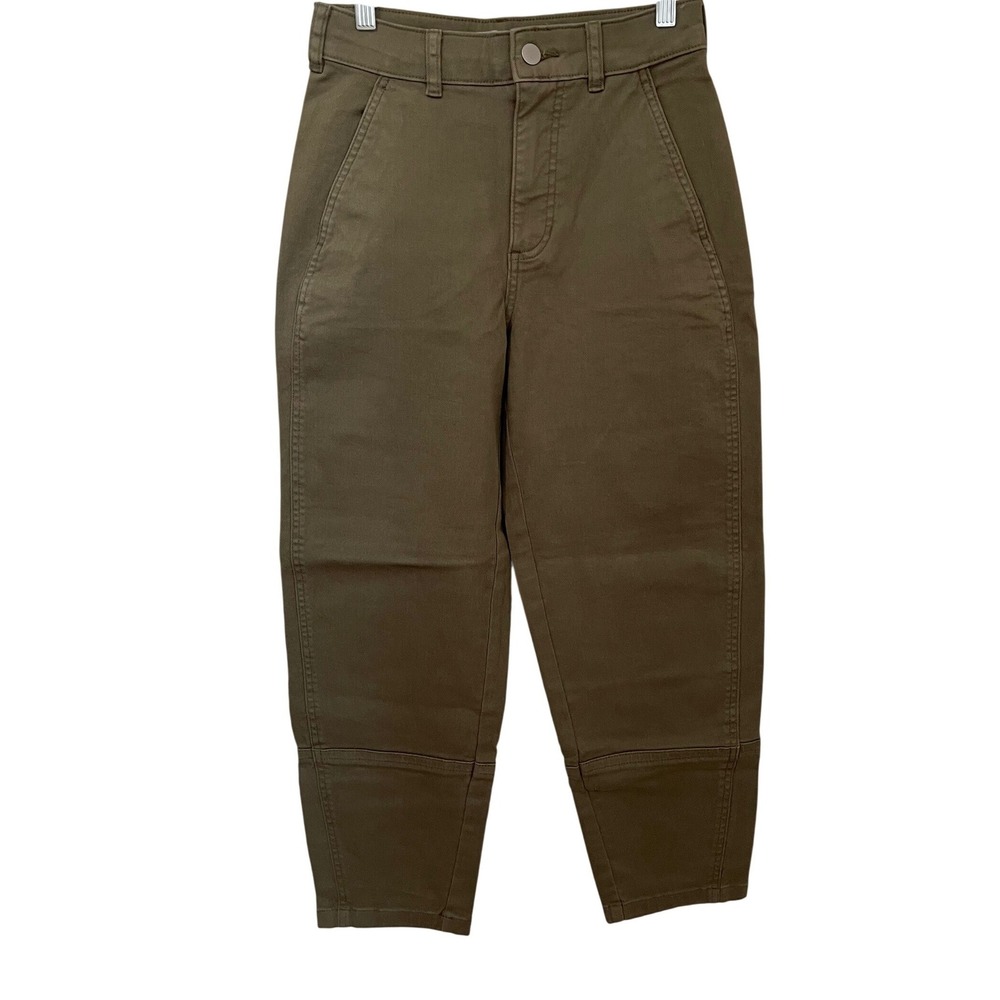 Everlane Utility Barrel Pants in Kalamata Olive Green Size 0 Organic Minimalist